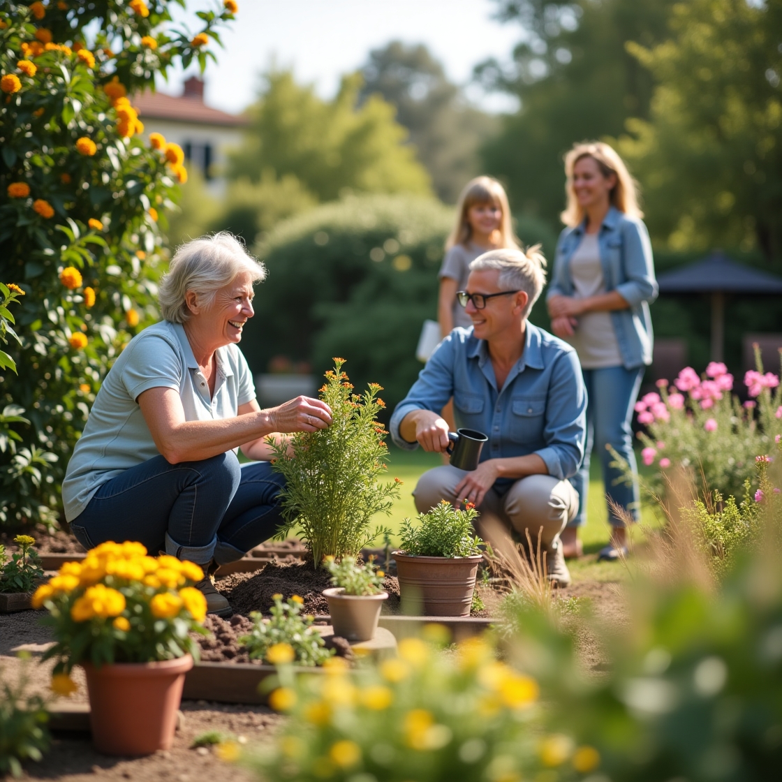 Participant watering plants, emotional wellbeing therapy, NDIS garden support